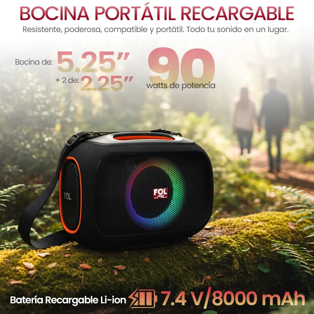 Bocina FOL FS-R306 90W 8000mAh 3hrs de bateria Bluetooth2
