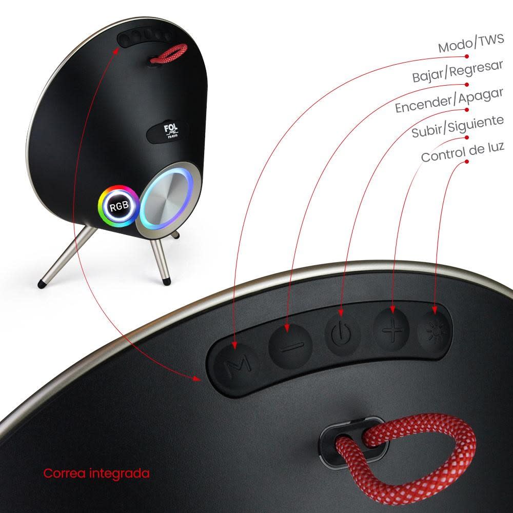 Bocina Fol 40W 2500mAh Bluetooth, 4