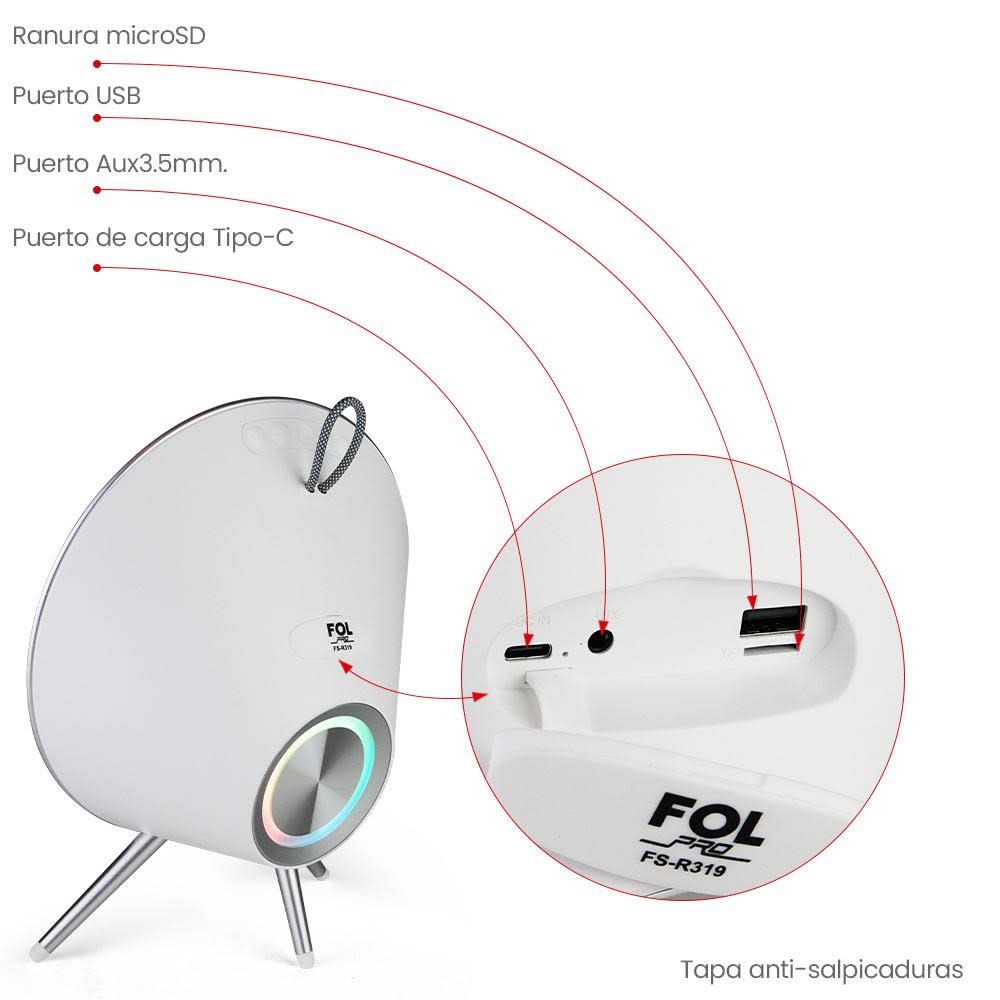 Bocina Fol 40W 2500mAh Bluetooth, 4