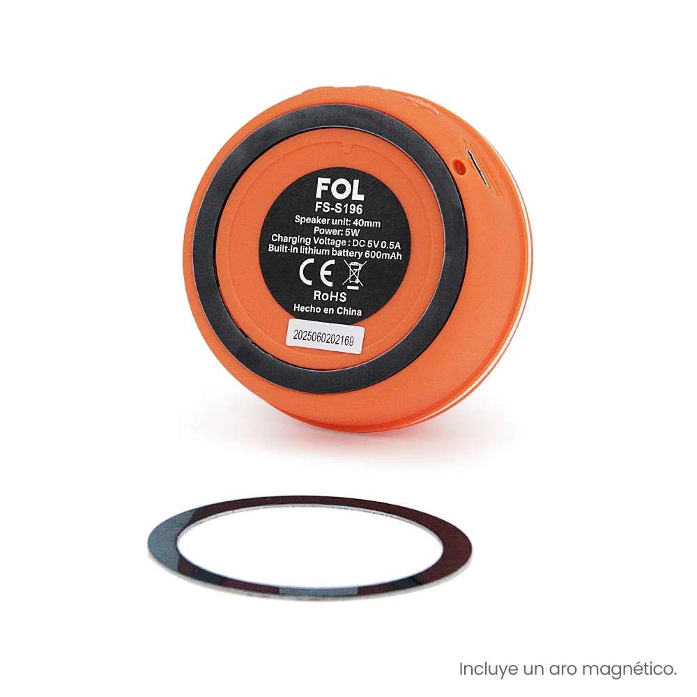 Mini Bocina Fol 5W 600mAh Bluetooth aro magnético, USB TWS S1965