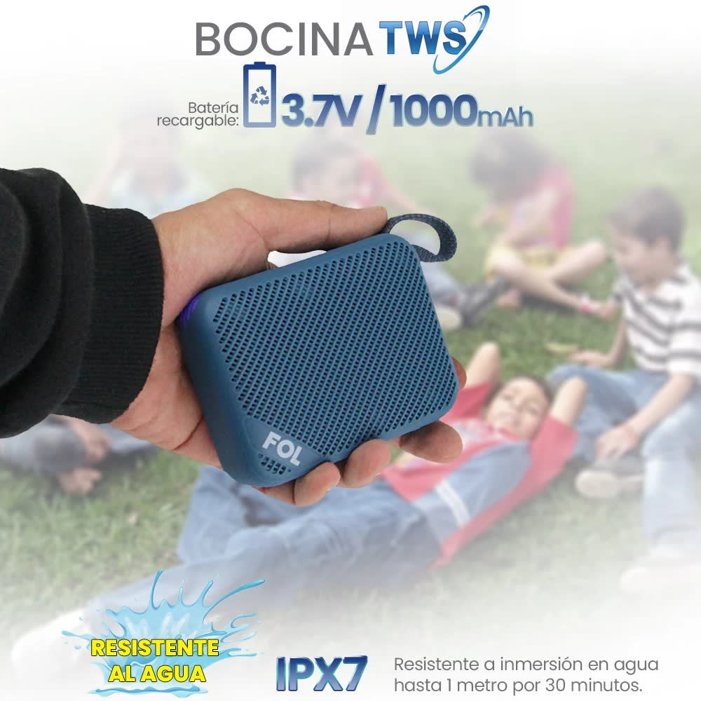 Mini Bocina Fol 5W 10000mAh Bluetooth recargable, USB TWS S1984