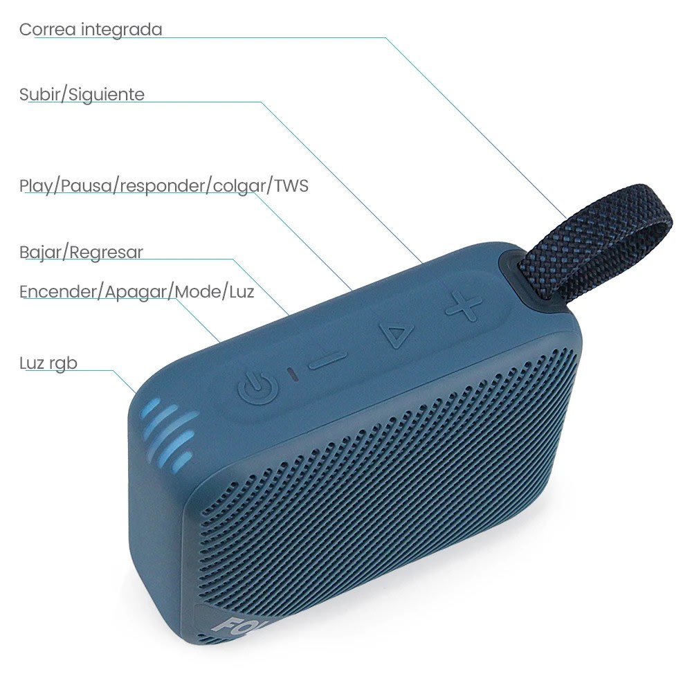 Mini Bocina Fol 5W 10000mAh Bluetooth recargable, USB TWS S1985