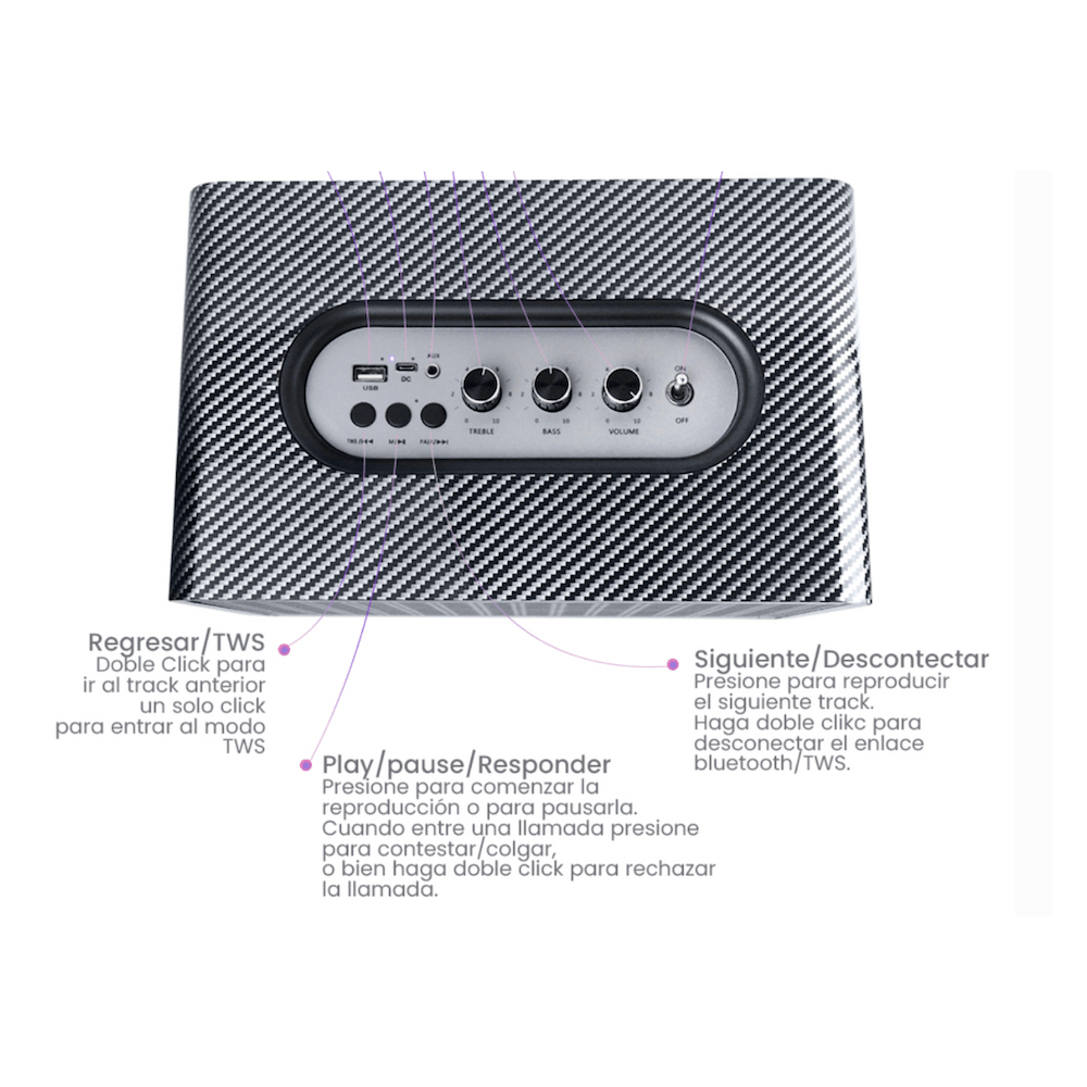 Bocina Bluetooth, 60W 5.25