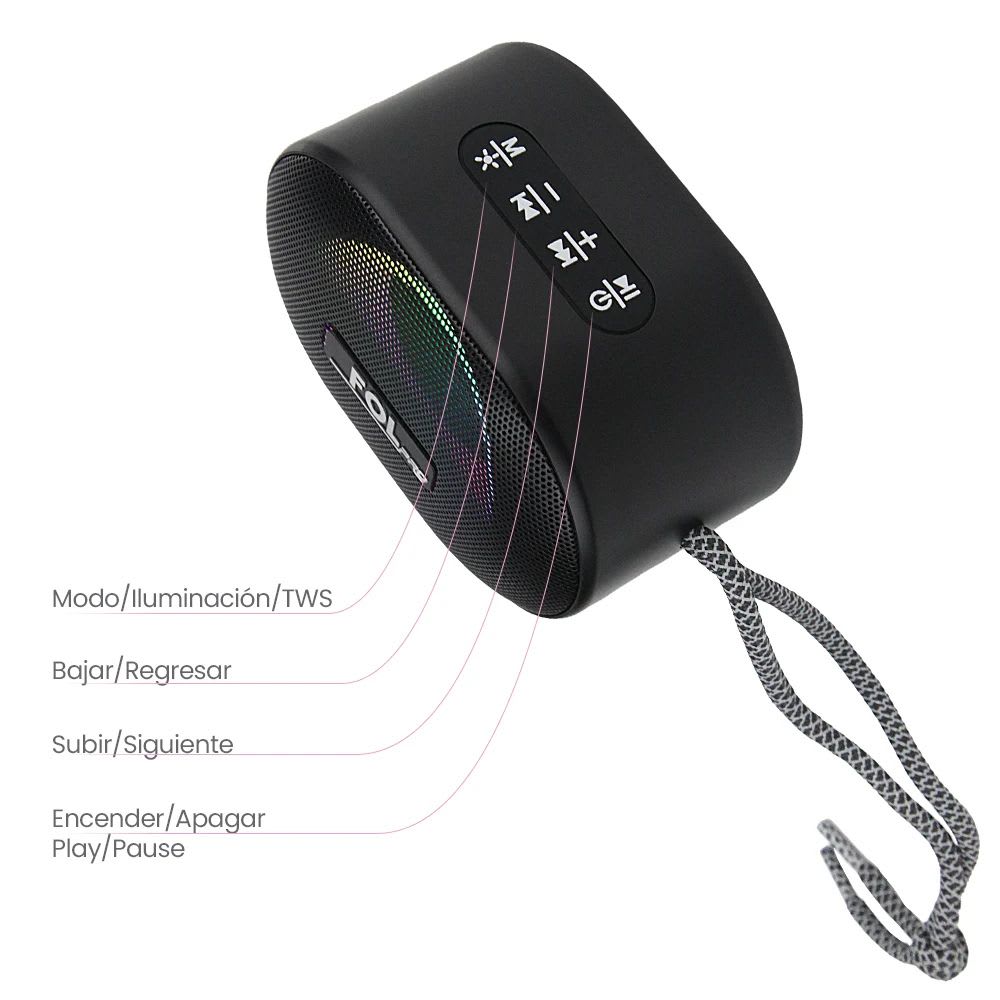 Mini Bocina FOL FS-SP06 5W 2000mAh Bluetooth recargable FM TWS5