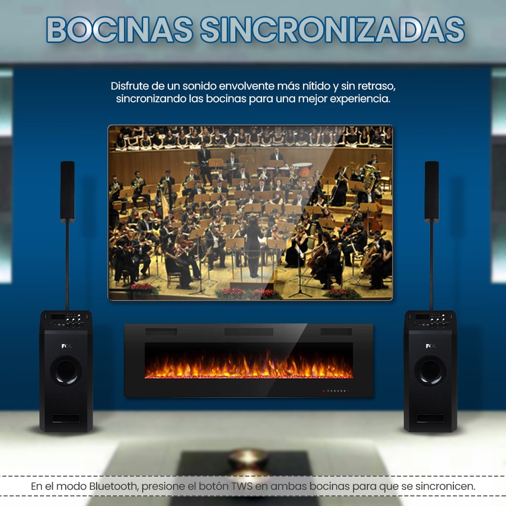 Torre De Audio Con Subwoofer 8 pulgadas más 4 bocinas 200W 2000mAh Fs-t1099