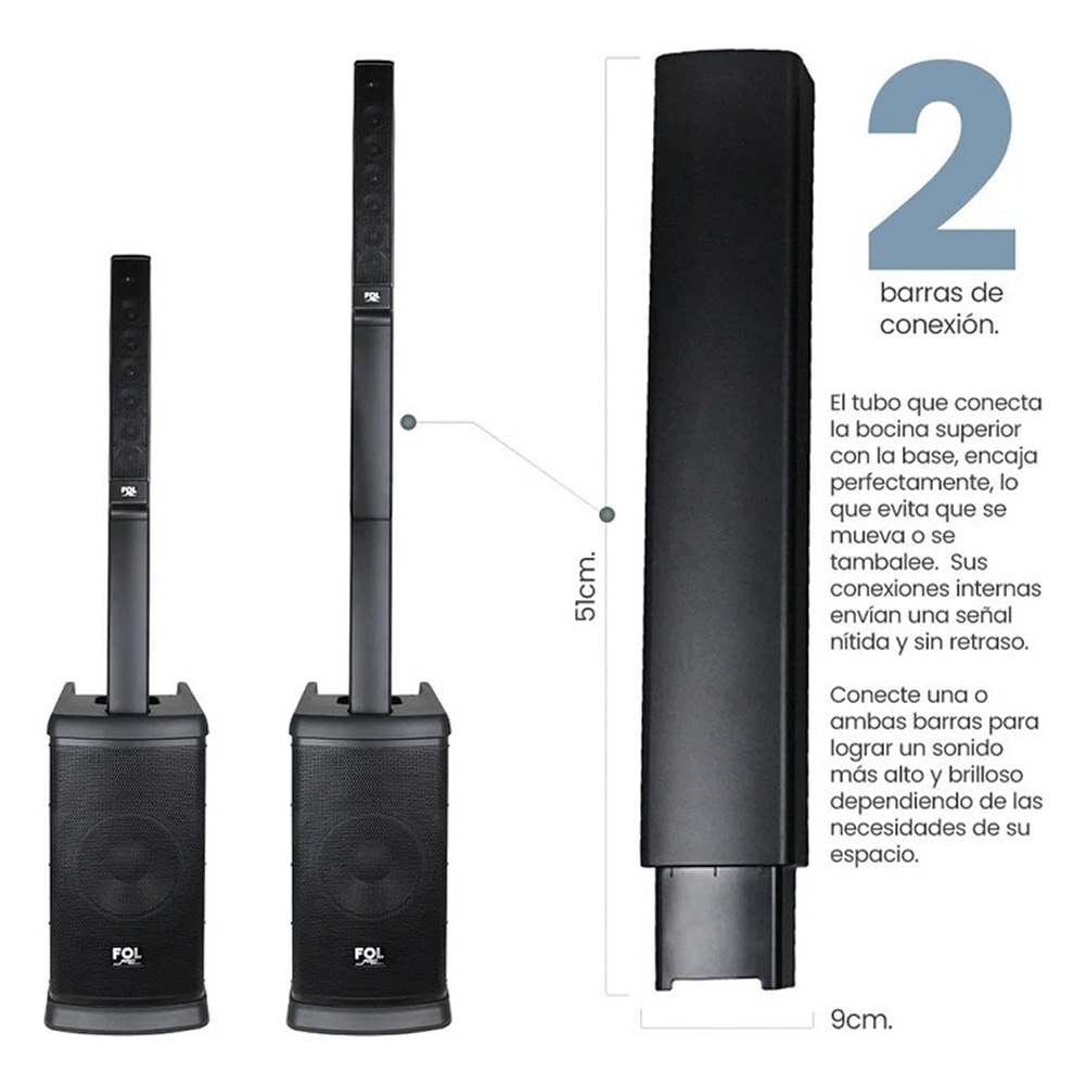 Torre De Audio Con Subwoofer 10 pulgadas más 6 bocinas 420W FS-T8886