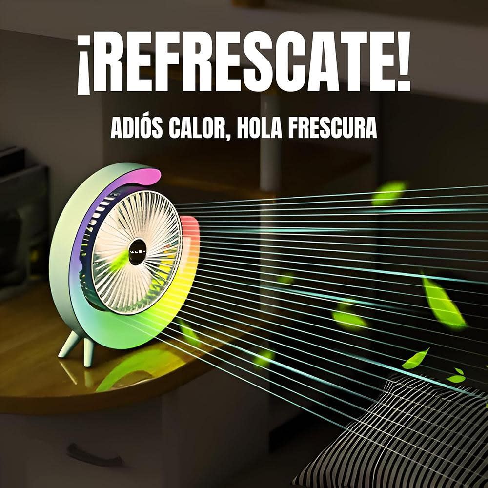 Ventilador alta velocidad RGB, Ajustable 1200mAh FS-1107