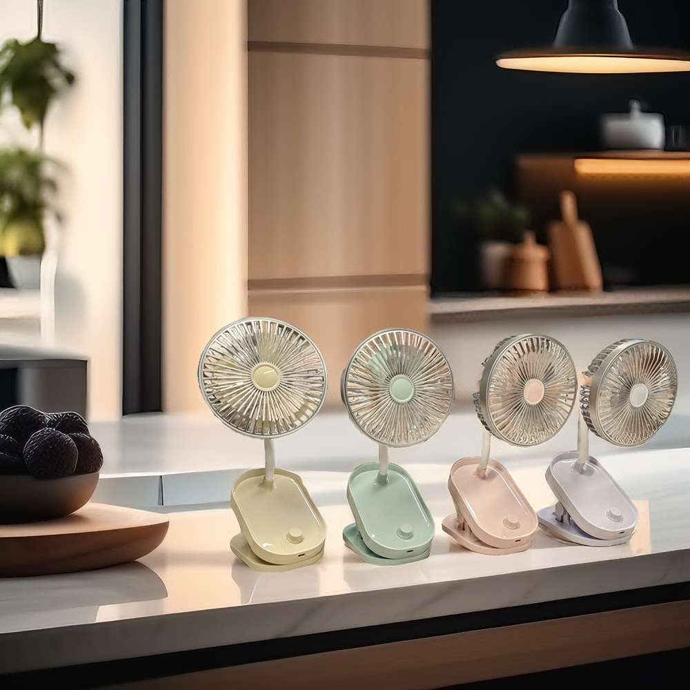 Ventilador Portatil Recargable Escritorio Personal Con Clip FS1069