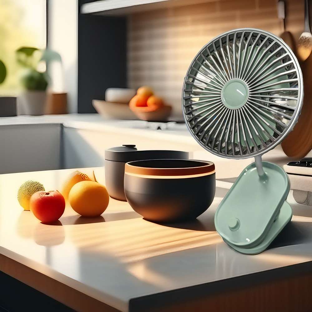 Ventilador Portatil Recargable Escritorio Personal Con Clip FS1068