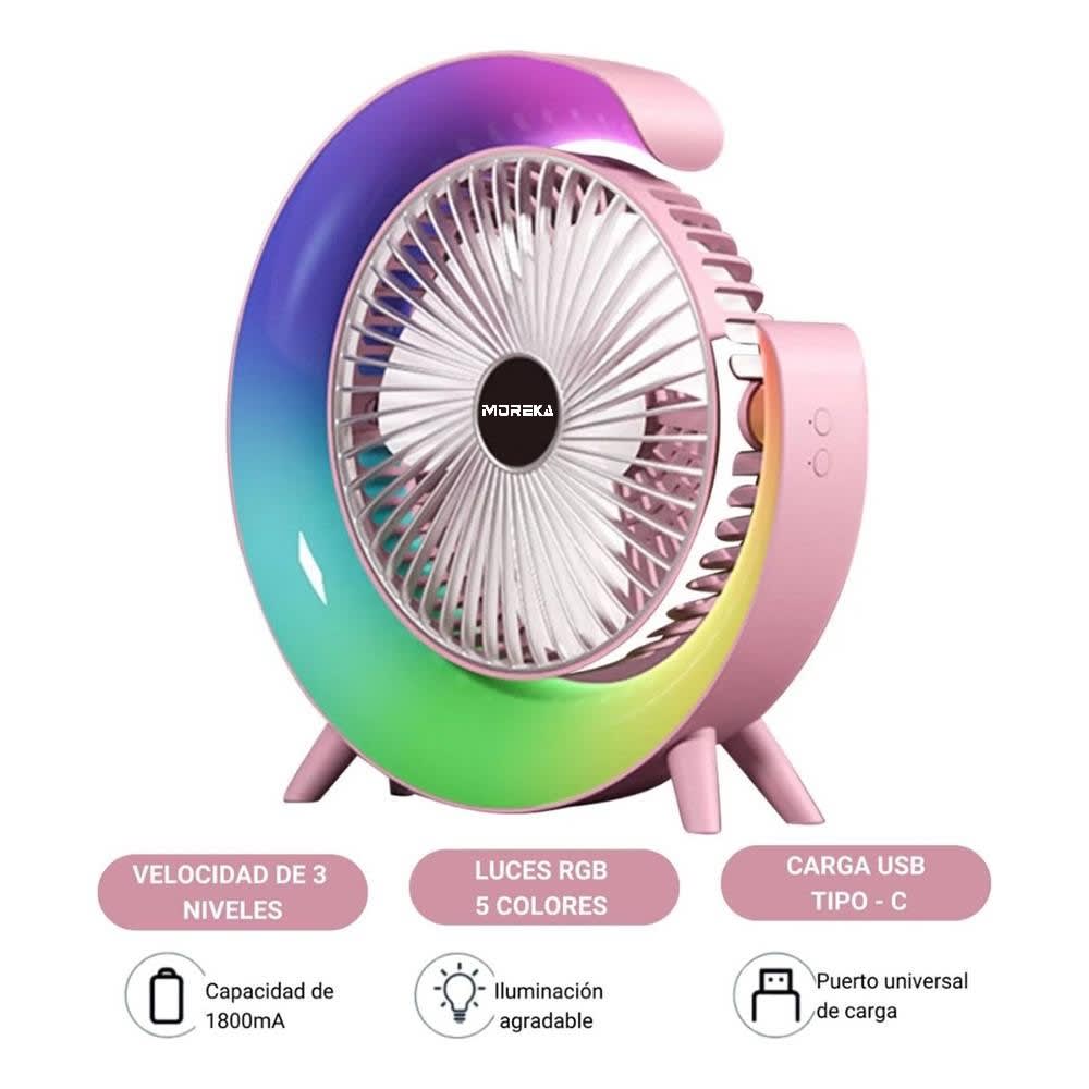 Ventilador alta velocidad RGB, Ajustable 1200mAh FS-1105