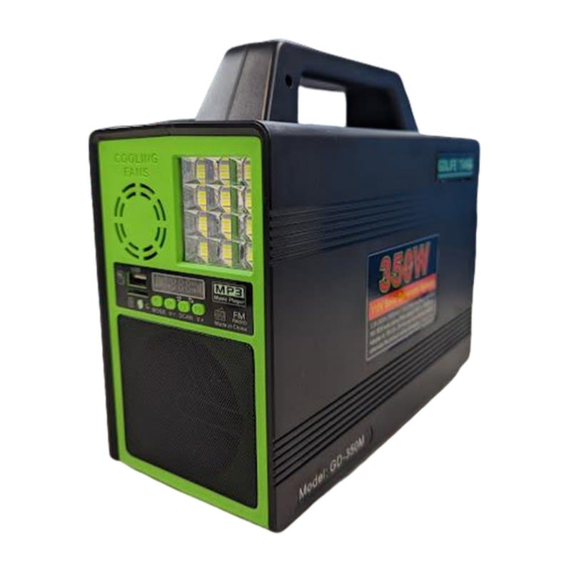 Generador Solar Greate Green Life de 350 Vatios panel solar 16v 75w reflector, bocina 4 bombillas6