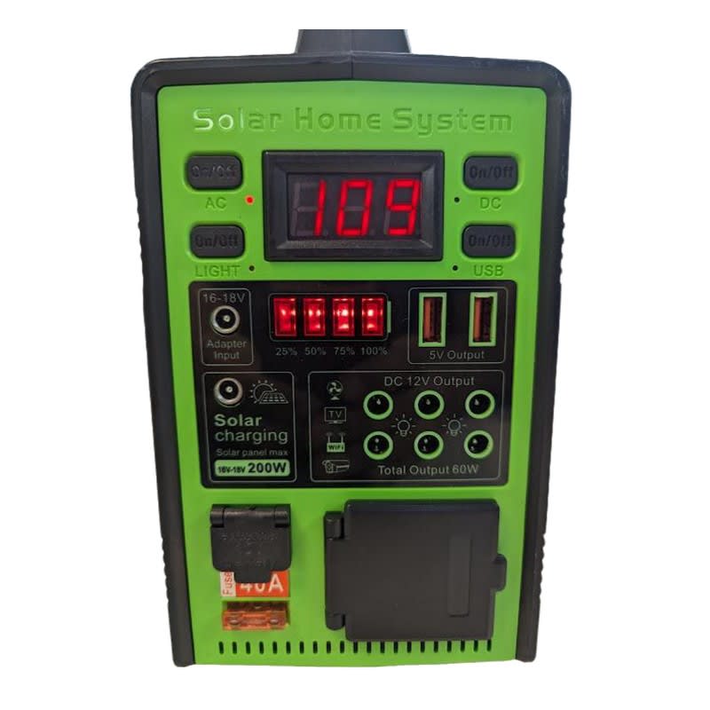 Generador Solar Greate Green Life de 350 Vatios panel solar 16v 75w reflector, bocina 4 bombillas7