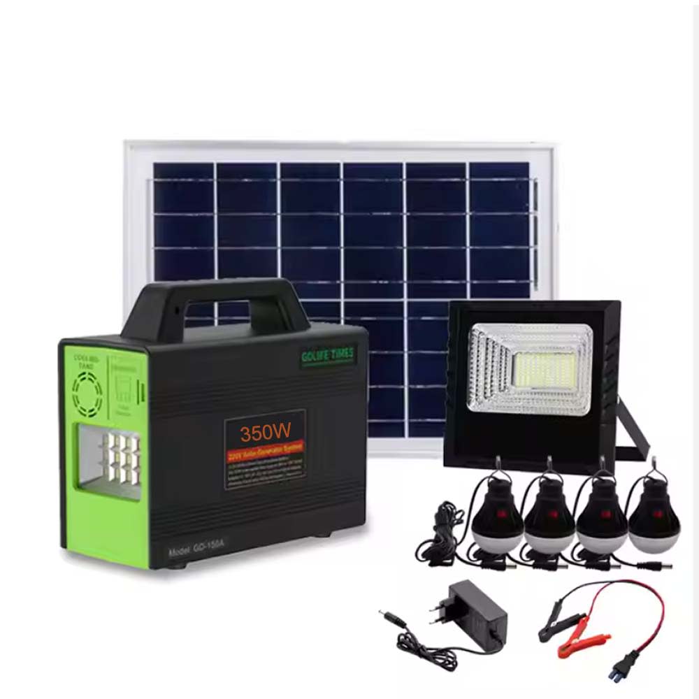 Generador Solar Greate Green Life de 350 Vatios panel solar 16v 75w reflector, bocina 4 bombillas 0