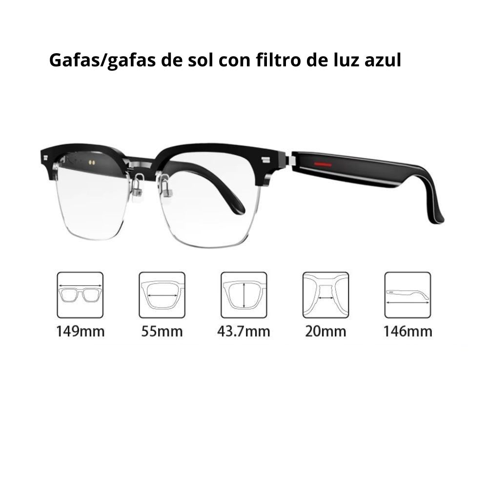 Lentes inteligentes traducción automática, asistente de Voz SIRI y Google, manos libres GS-085