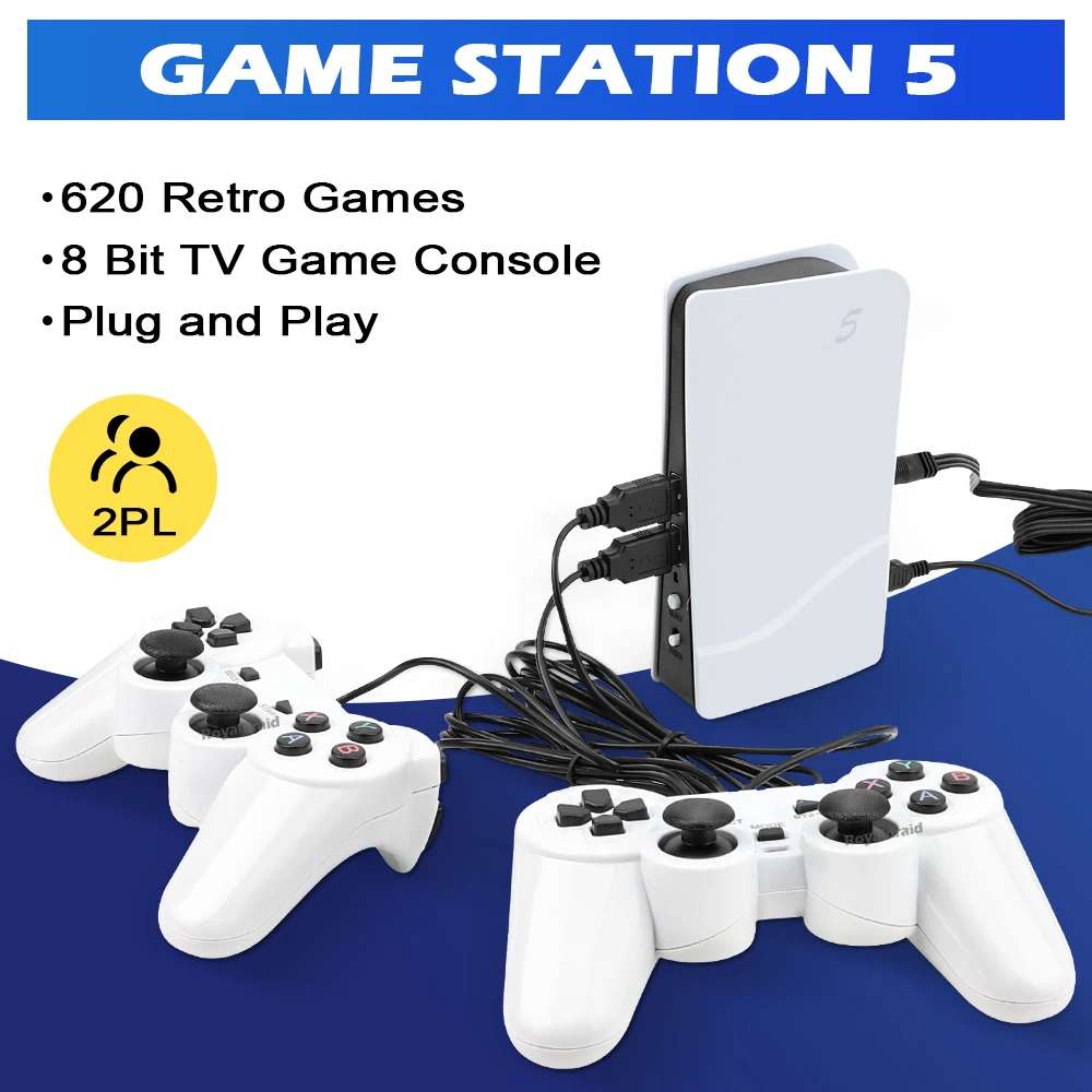 Consola de videojuegos GS5 Pro 620 juegos 8 bitsm portáti 2 controles4