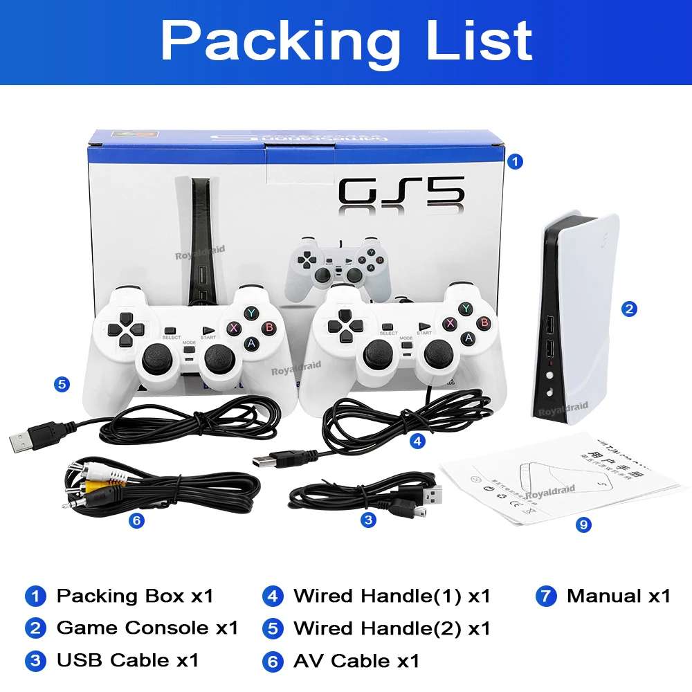 Consola de videojuegos GS5 Pro 620 juegos 8 bitsm portáti 2 controles11