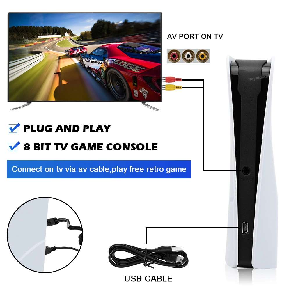 Consola de videojuegos GS5 Pro 620 juegos 8 bitsm portáti 2 controles3