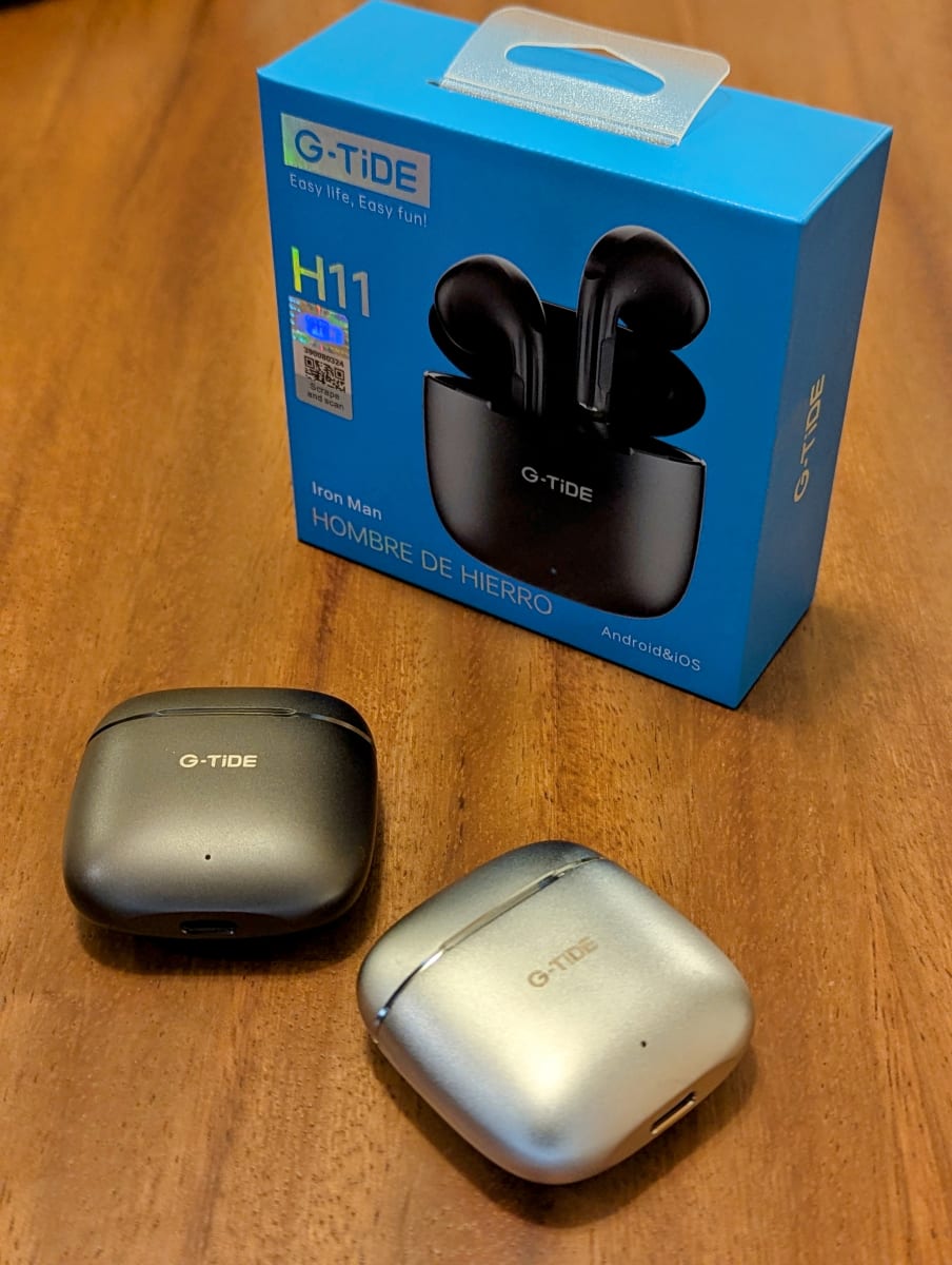 Audífonos Bluetooth Cancelación de Ruido aluminio 30mAh + estuche 300mAh IPX4 G-TIDE H116