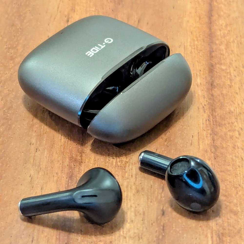 Audífonos Bluetooth Cancelación de Ruido aluminio 30mAh + estuche 300mAh IPX4 G-TIDE H112