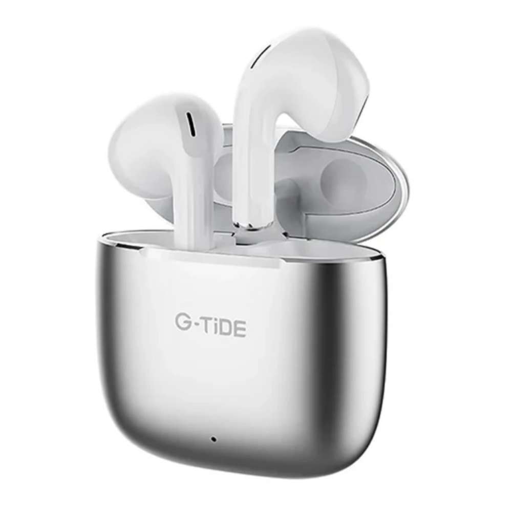 Audífonos Bluetooth Cancelación de Ruido aluminio 30mAh + estuche 300mAh IPX4 G-TIDE H115