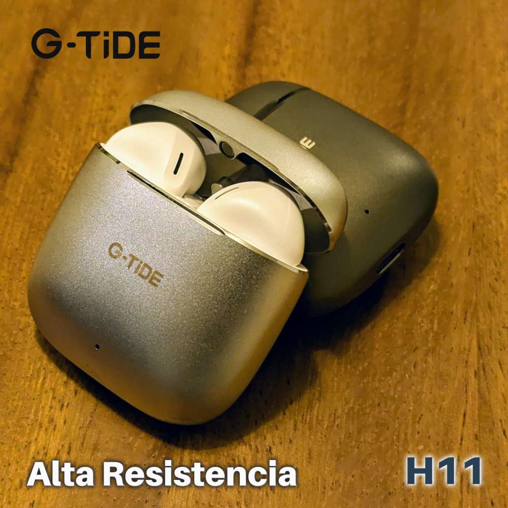 Audífonos Bluetooth Cancelación de Ruido aluminio 30mAh + estuche 300mAh IPX4 G-TIDE H114