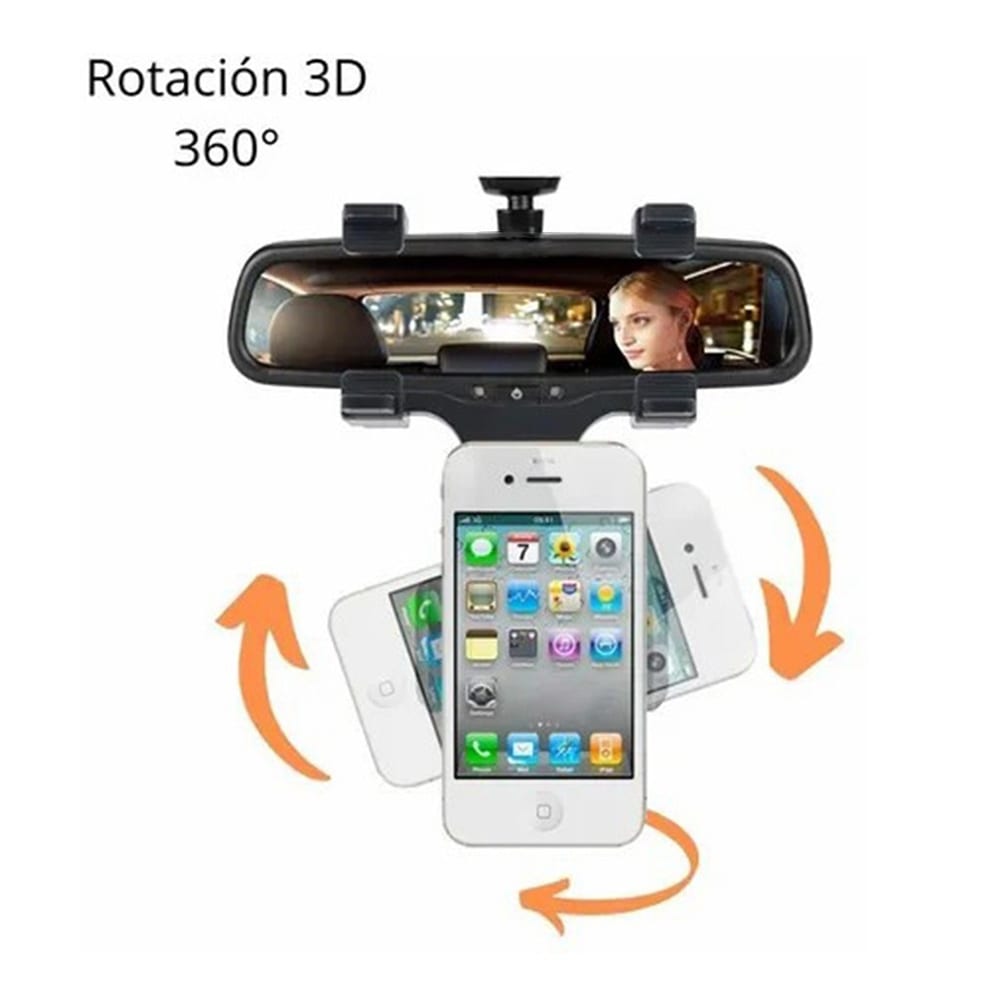 Soporte Porta Celular 360 Carro Auto Espejo Retrovisor  H26