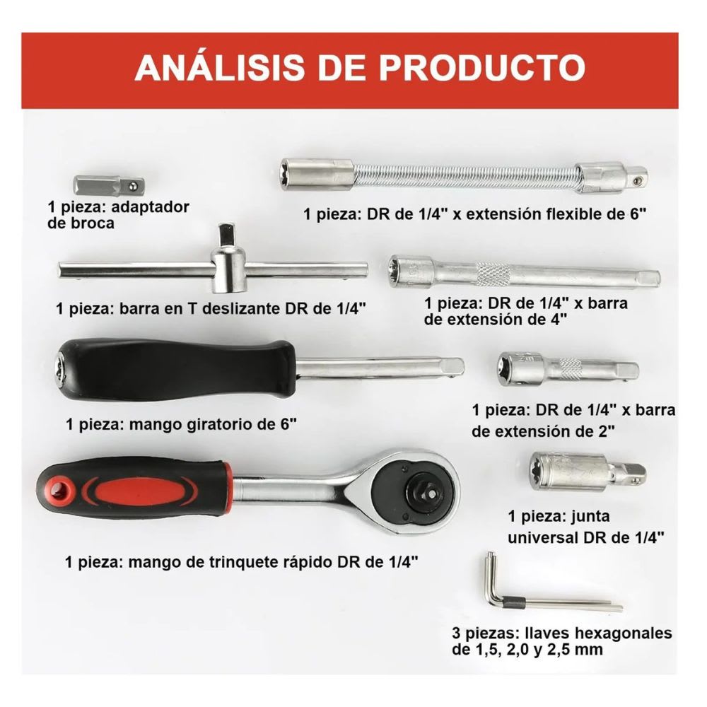 Estuche de Herramientas Juego 46 Piezas GJX2347 con Estuche2