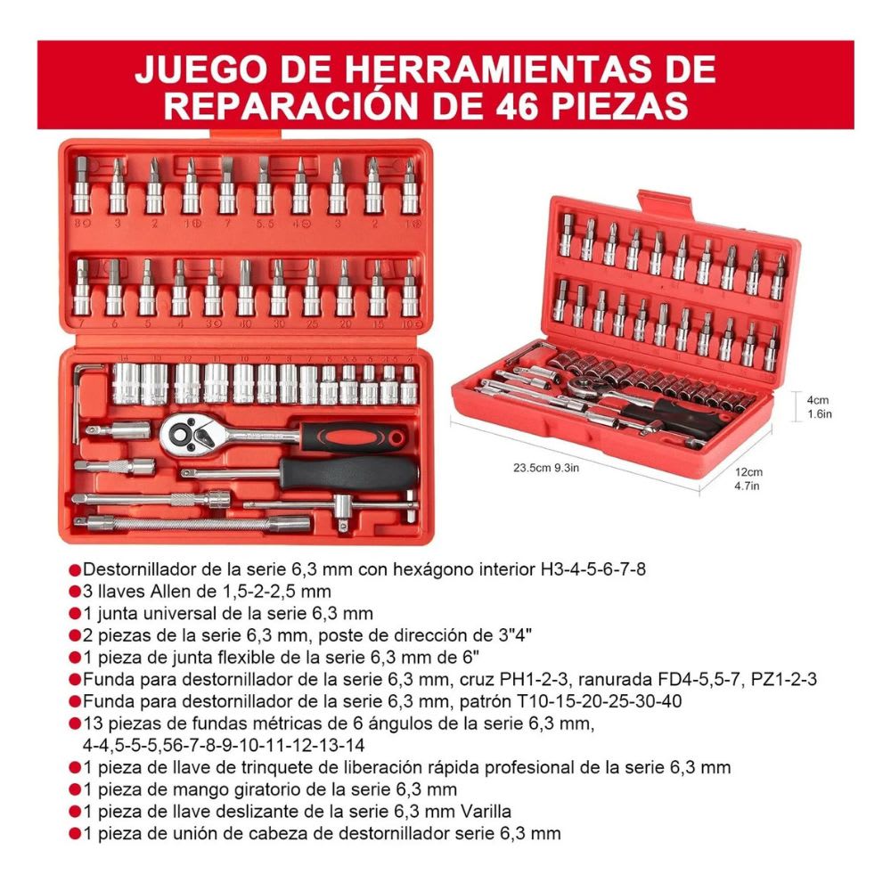 Estuche de Herramientas Juego 46 Piezas GJX2347 con Estuche4
