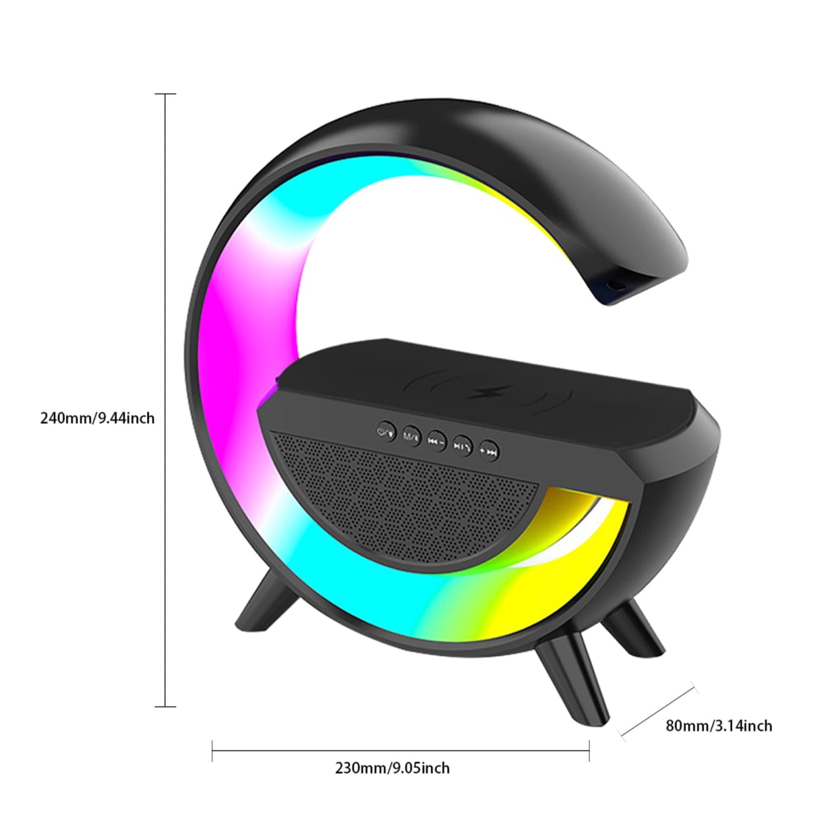 Lampara Bocina Moreka BT-2301,Cargador inalámbrico Bluetooth recargable10