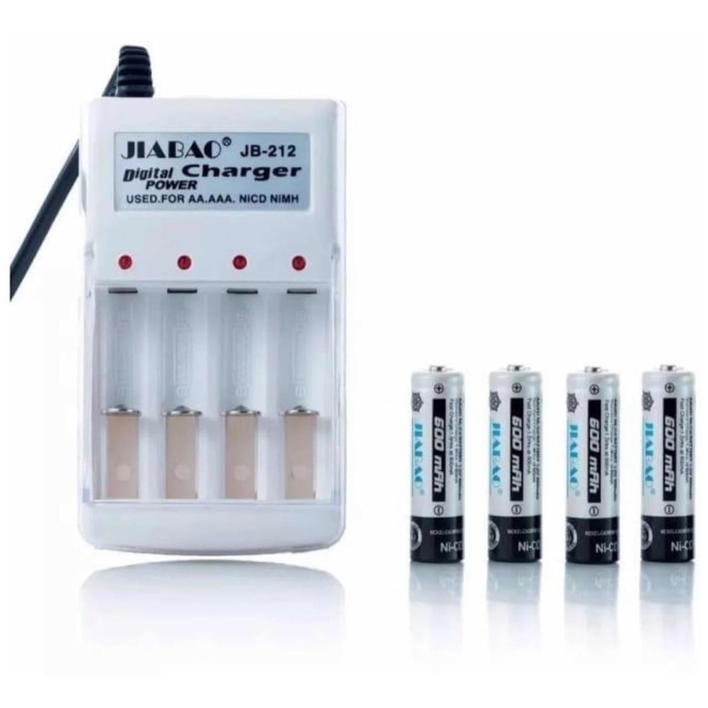 Cargador De Pilas Baterías Recargables Aa / Aaa +4 Pilas AA JB2122