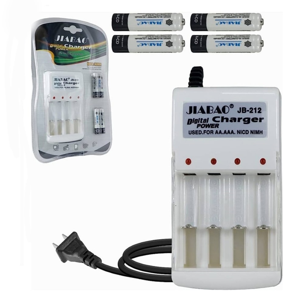 Cargador De Pilas Baterías Recargables Aa / Aaa +4 Pilas AA JB2123