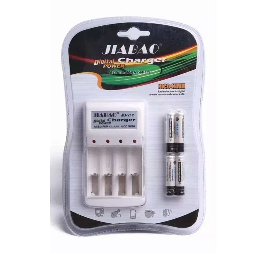 Cargador De Pilas Baterías Recargables Aa / Aaa +4 Pilas AAA JB212 0