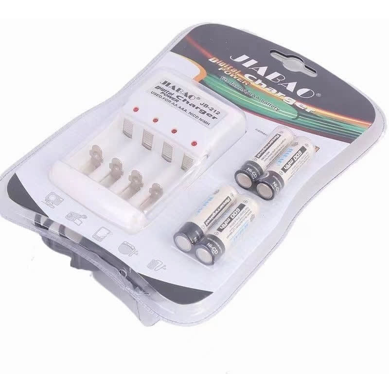 Cargador De Pilas Baterías Recargables Aa / Aaa +4 Pilas AA JB2125