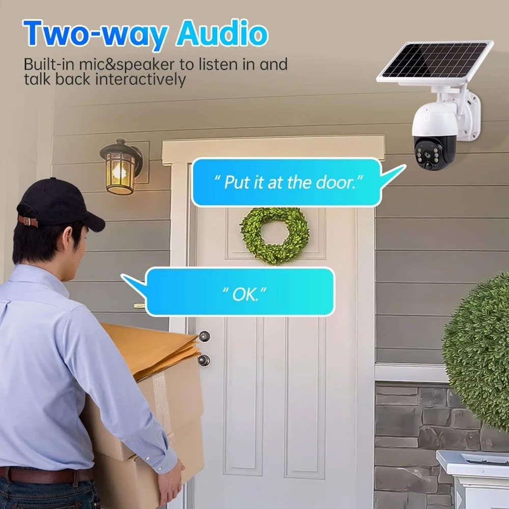 Cámara de Seguridad inalámbrica WiFi con Panel Solar Integrado Contra Agua IP66 JK-81816