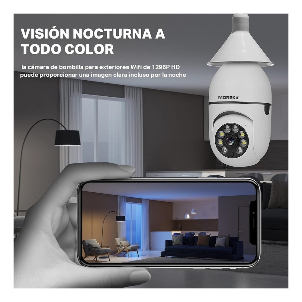 Cámara foco IP 360° Wifi 2mp Visión Nocturna 1080p Jk-0017