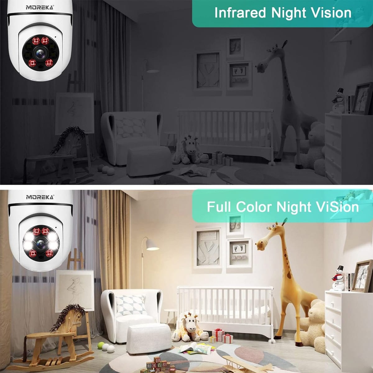 Cámara foco IP 360° Wifi 2mp Visión Nocturna 1080p Jk-0015