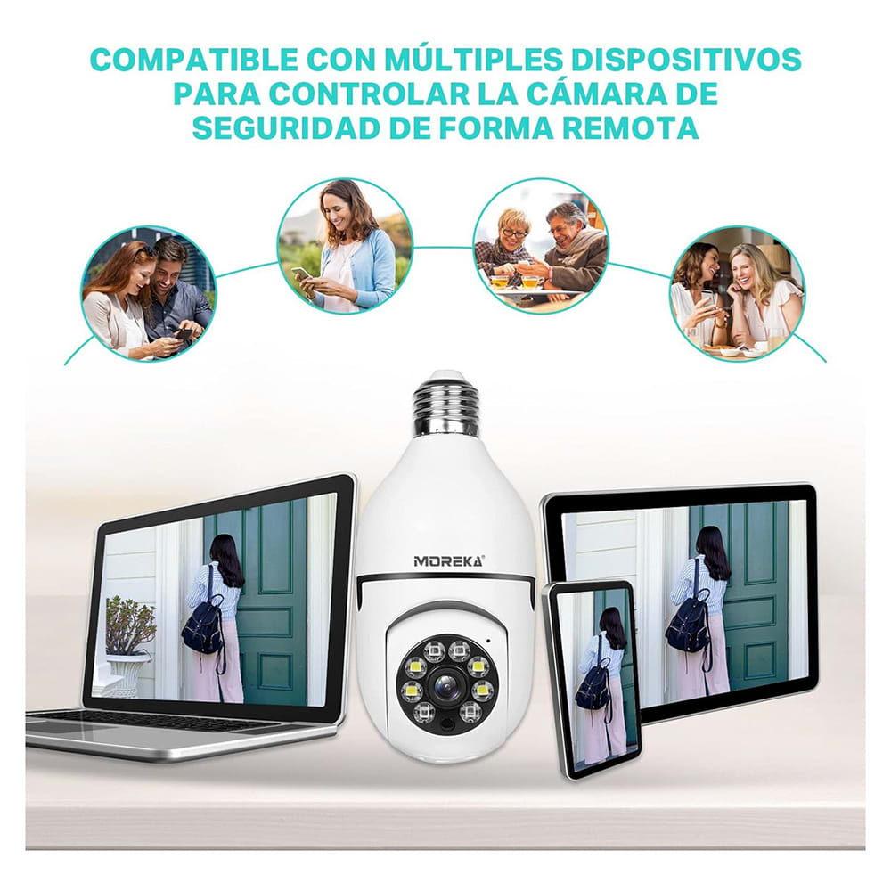 Cámara foco IP 360° Wifi 2mp Visión Nocturna 1080p Jk-0018