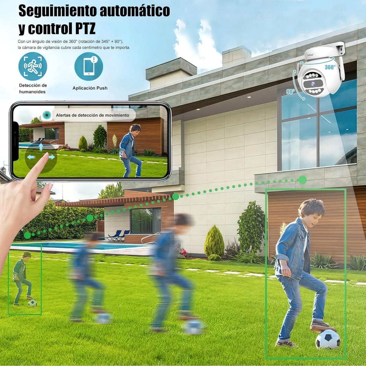 Cámara IP 360° Wifi 2MP Visión Nocturna Certificación IP66 Micrófono y altavoz JK-0072