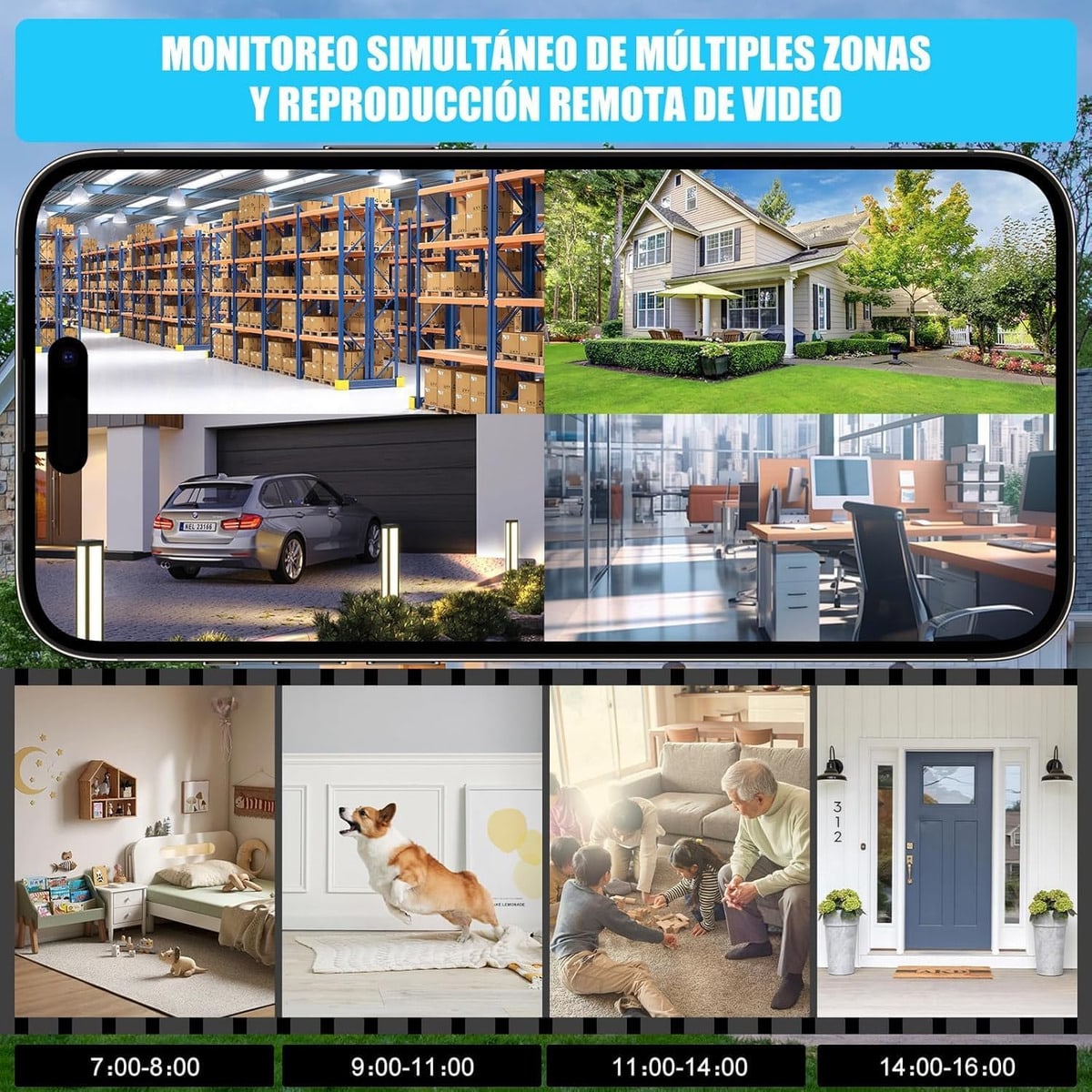 Cámara IP 360° Wifi 2MP Visión Nocturna Micrófono y altavoz4