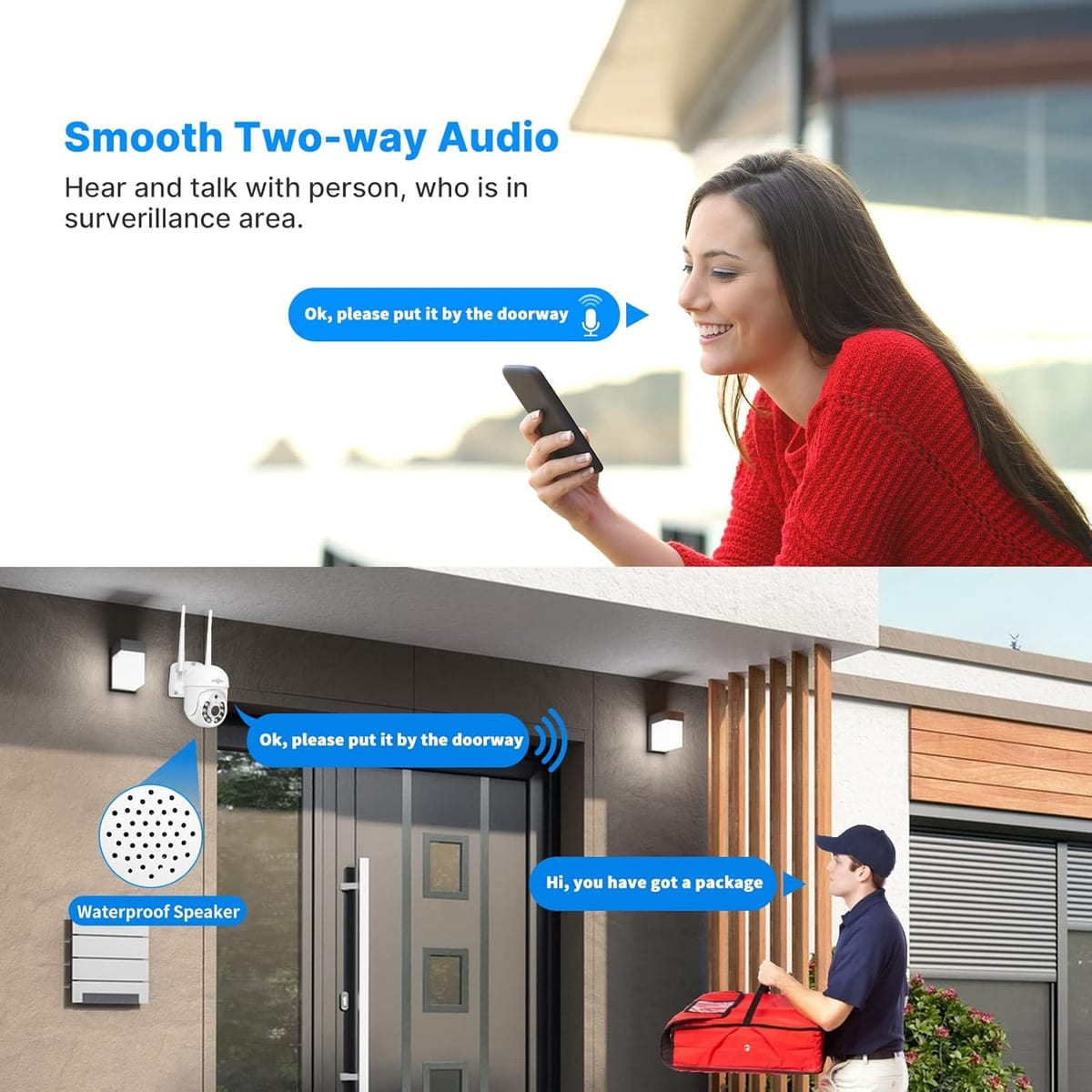 Cámara IP 360° Wifi 2MP Visión Nocturna Certificación IP66 Micrófono y altavoz JK-0075