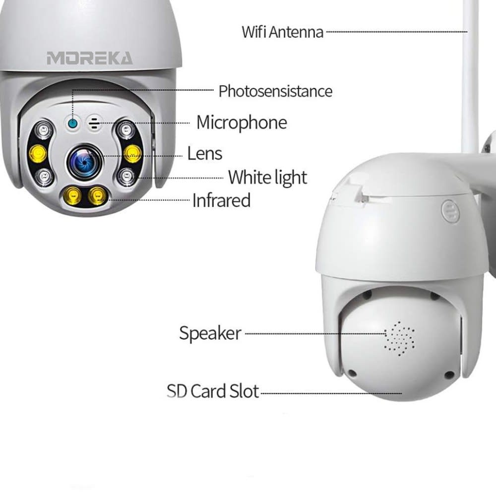 Cámara IP 360° Wifi 2MP Visión Nocturna Certificación IP66 Micrófono y altavoz JK-0077