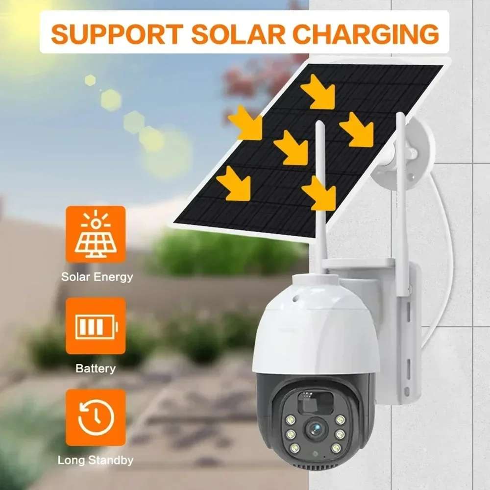 Cámara de Seguridad inalámbrica WiFi con Panel Solar Integrado Contra Agua IP66 JK-81815