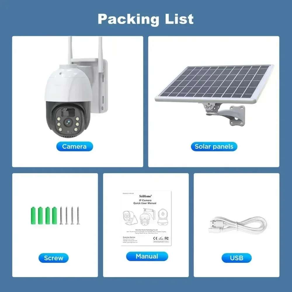 Cámara de Seguridad inalámbrica WiFi con Panel Solar Integrado Contra Agua IP66 JK-81817