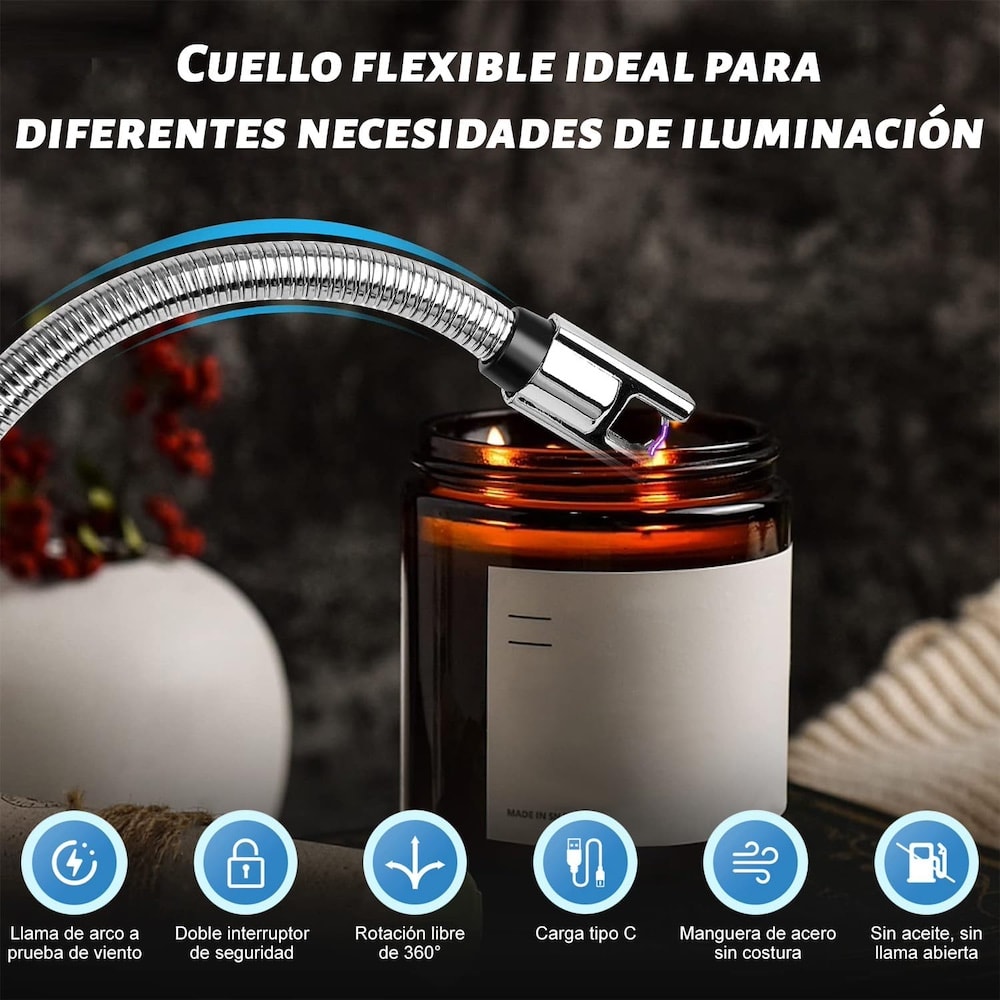 2pcs Usb Encendedor Eléctrico Portátil Recargable De Cocina JL817-24