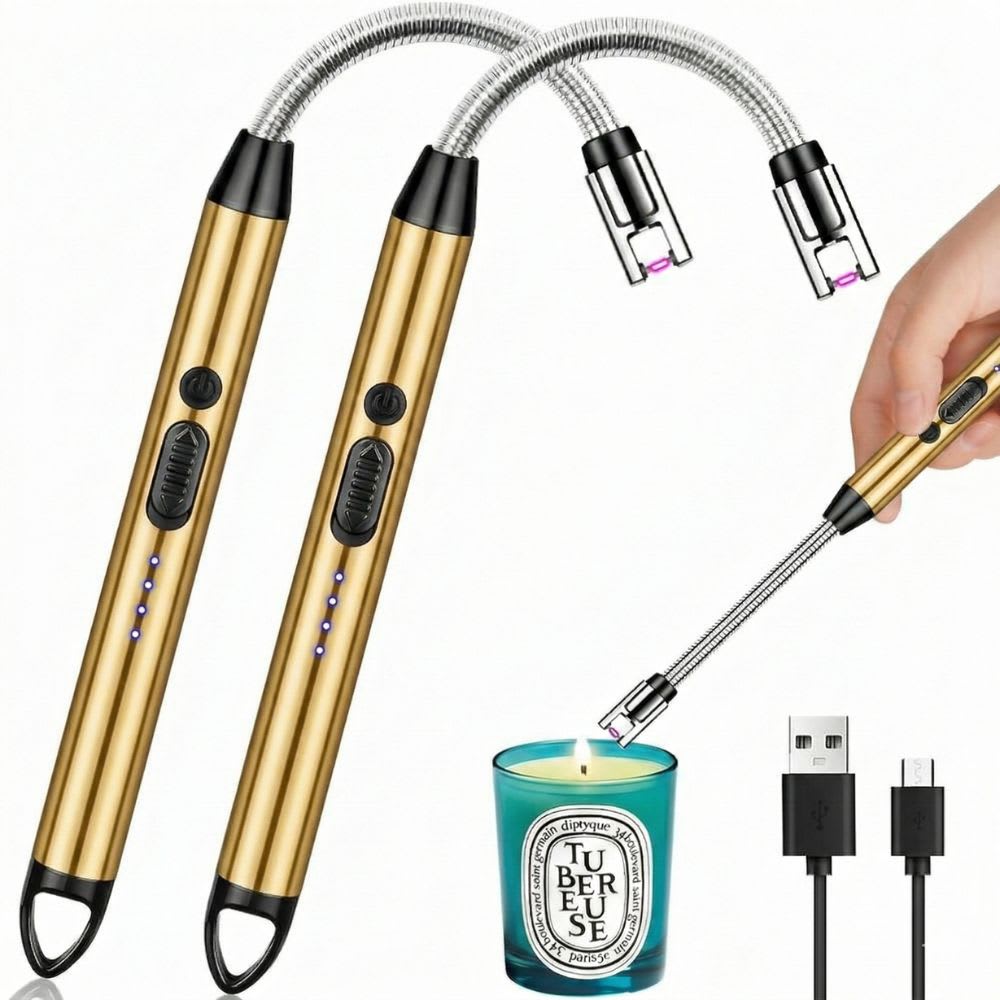 2pcs Usb Encendedor Eléctrico Portátil Recargable De Cocina JL817-21