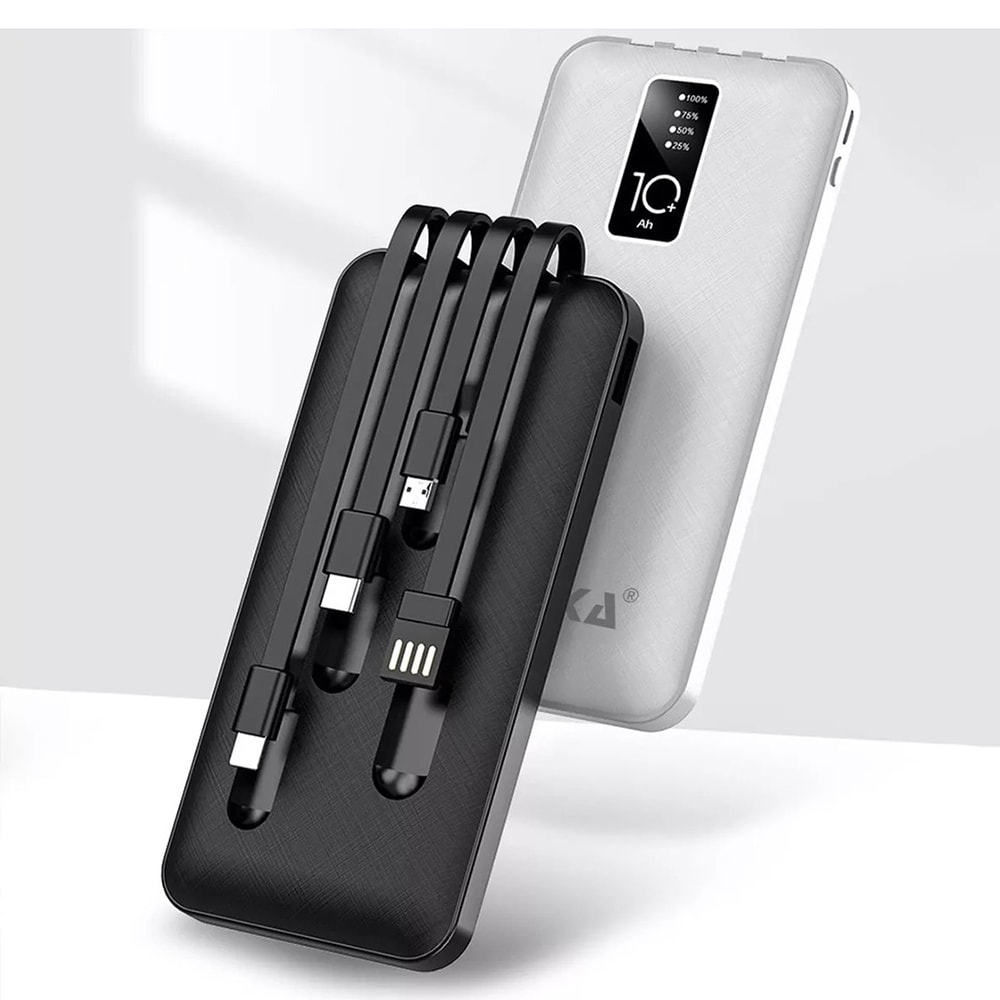 Power Bank Moreka K050 10000 cables C USB AM Lightning y Micro USB 2