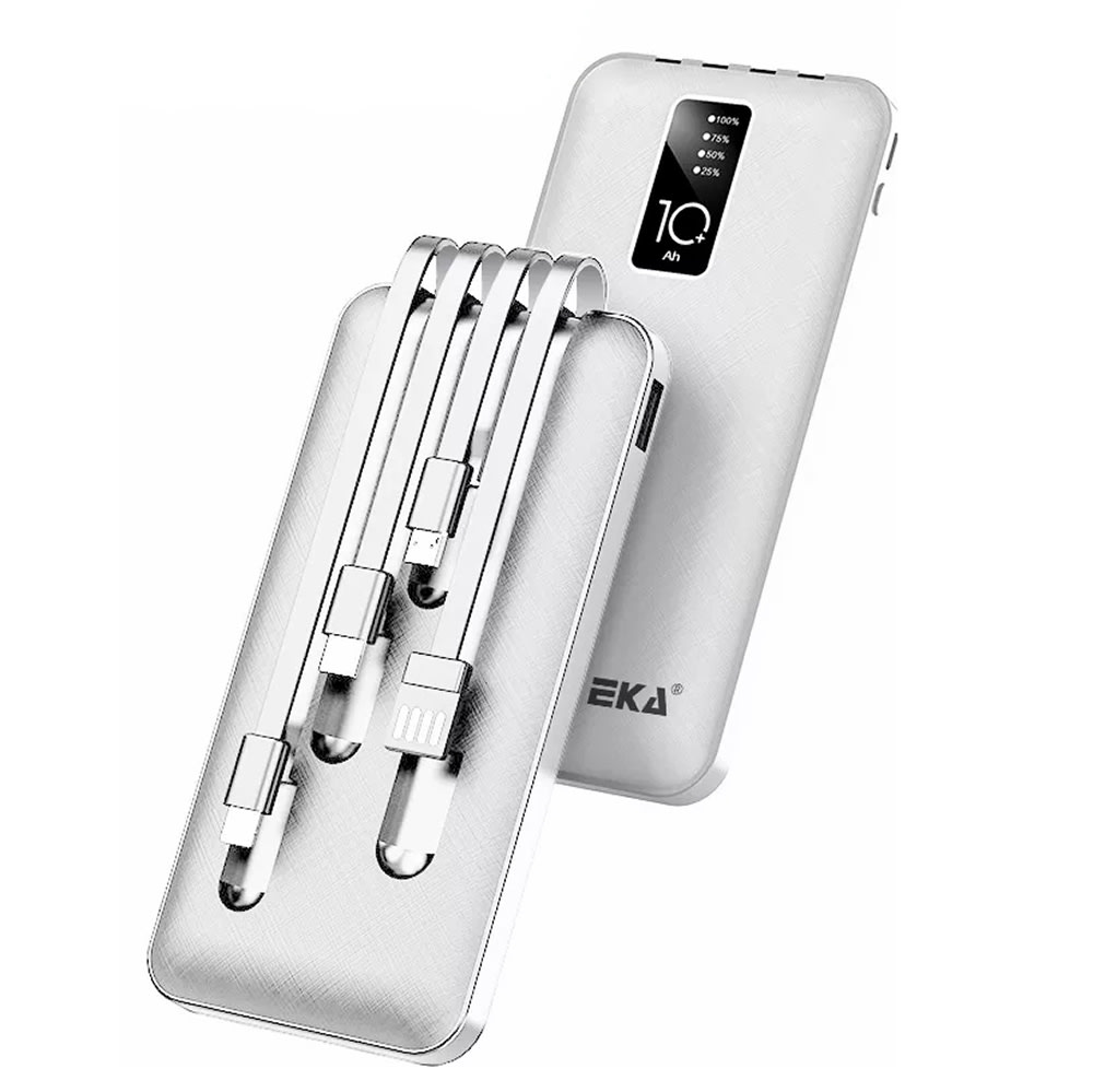 Power Bank Moreka K050 10000 cables C USB AM Lightning y Micro USB 9
