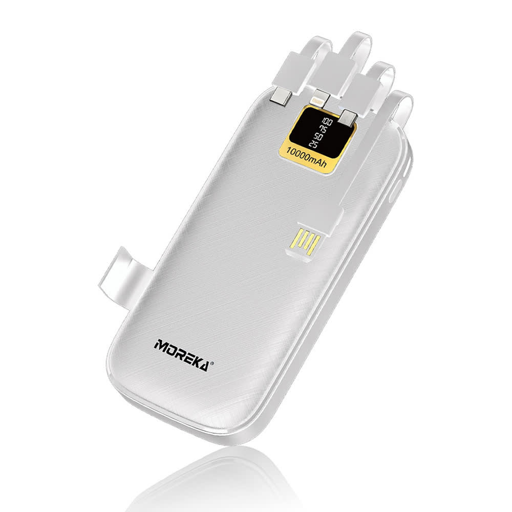 Power Bank Moreka K050A 10000 mAh 37Wh múltiples cables6