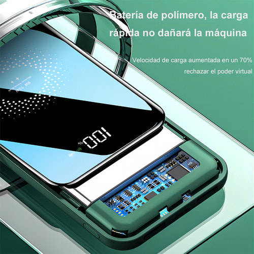 Power bank 20000 mAh con cables Tipo C V8 IP4