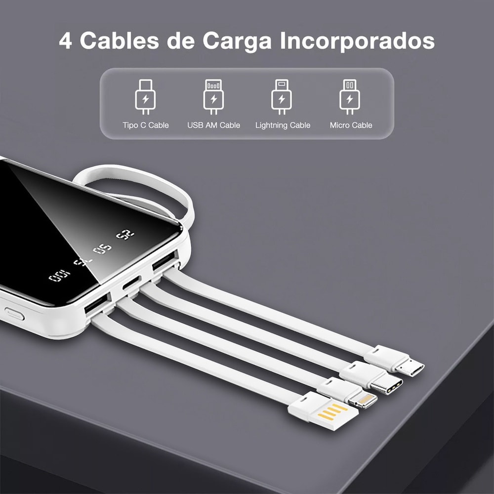 Power Bank 20000mAh batería portátil 74W 4 entrada 4 salida3